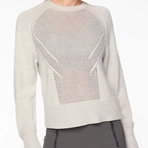 Athleta Women's Light Gray Crew Neck Sweater